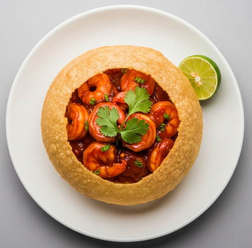 Chilli Prawn Poori 